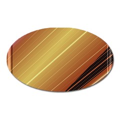 Diagonal Color Fractal Stripes In 3d Glass Frame Oval Magnet by Simbadda