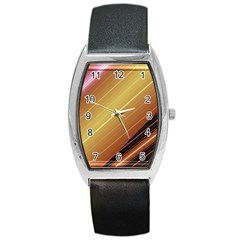 Diagonal Color Fractal Stripes In 3d Glass Frame Barrel Style Metal Watch by Simbadda