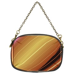 Diagonal Color Fractal Stripes In 3d Glass Frame Chain Purses (one Side)  by Simbadda