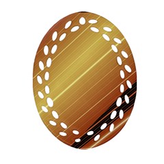 Diagonal Color Fractal Stripes In 3d Glass Frame Ornament (oval Filigree)