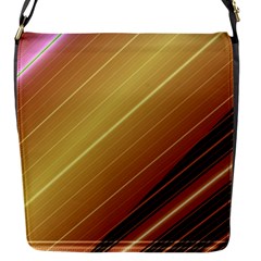 Diagonal Color Fractal Stripes In 3d Glass Frame Flap Messenger Bag (s) by Simbadda