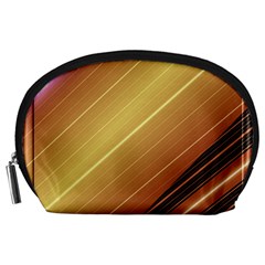 Diagonal Color Fractal Stripes In 3d Glass Frame Accessory Pouches (large)  by Simbadda