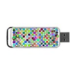 Colorful Dots Balls On White Background Portable USB Flash (Two Sides) Front