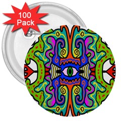 Abstract Shape Doodle Thing 3  Buttons (100 Pack)  by Simbadda