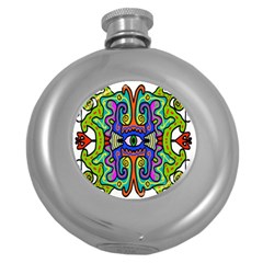 Abstract Shape Doodle Thing Round Hip Flask (5 Oz)