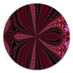 Red Ribbon Effect Newtonian Fractal Magnet 5  (round) by Simbadda