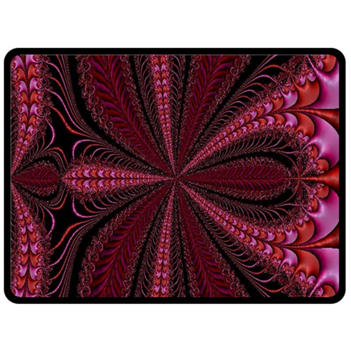 Red Ribbon Effect Newtonian Fractal Double Sided Fleece Blanket (Large) 