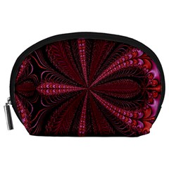 Red Ribbon Effect Newtonian Fractal Accessory Pouches (large)  by Simbadda