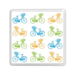 Vintage Bikes With Basket Of Flowers Colorful Wallpaper Background Illustration Memory Card Reader (square)  by Simbadda