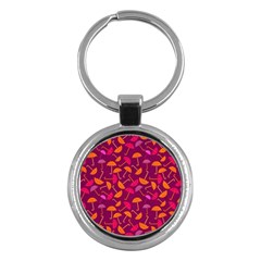 Umbrella Seamless Pattern Pink Lila Key Chains (round)  by Simbadda