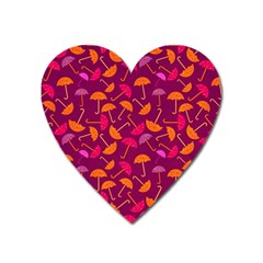 Umbrella Seamless Pattern Pink Lila Heart Magnet by Simbadda