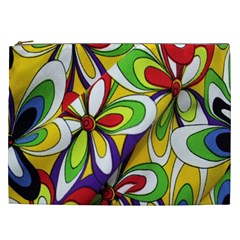 Colorful Textile Background Cosmetic Bag (xxl)  by Simbadda