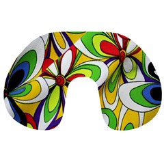 Colorful Textile Background Travel Neck Pillows by Simbadda