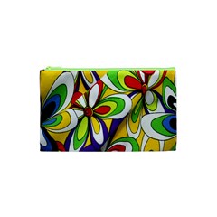 Colorful Textile Background Cosmetic Bag (xs) by Simbadda