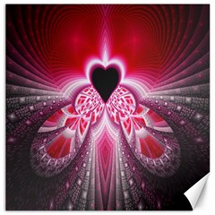 Illuminated Red Hear Red Heart Background With Light Effects Canvas 12  X 12   by Simbadda