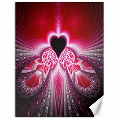 Illuminated Red Hear Red Heart Background With Light Effects Canvas 12  X 16   by Simbadda