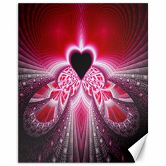 Illuminated Red Hear Red Heart Background With Light Effects Canvas 11  X 14   by Simbadda