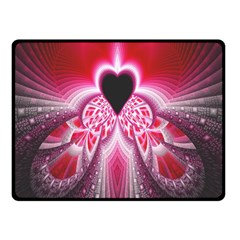 Illuminated Red Hear Red Heart Background With Light Effects Fleece Blanket (small) by Simbadda