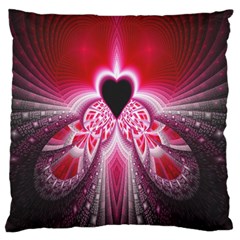 Illuminated Red Hear Red Heart Background With Light Effects Standard Flano Cushion Case (one Side) by Simbadda