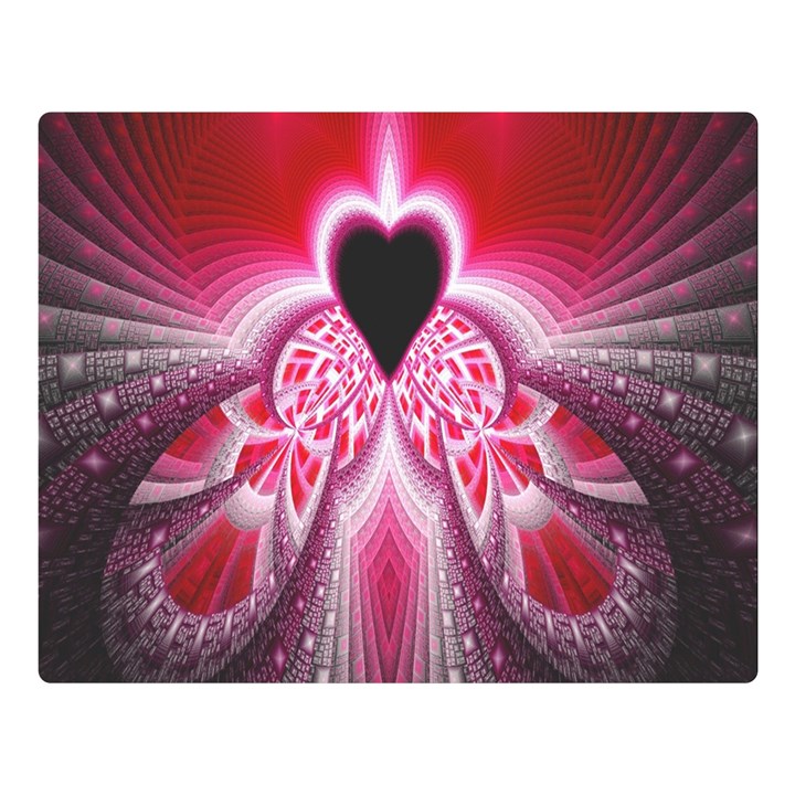 Illuminated Red Hear Red Heart Background With Light Effects Double Sided Flano Blanket (Large) 