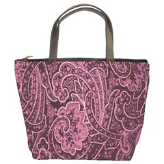 Abstract Purple Background Natural Motive Bucket Bags by Simbadda