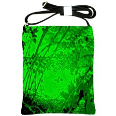 Leaf Outline Abstract Shoulder Sling Bags by Simbadda