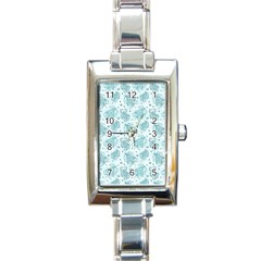 Decorative Floral Paisley Pattern Rectangle Italian Charm Watch
