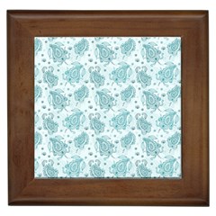 Decorative Floral Paisley Pattern Framed Tiles