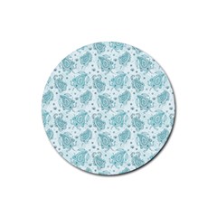 Decorative Floral Paisley Pattern Rubber Coaster (round) 