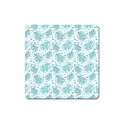 Decorative Floral Paisley Pattern Square Magnet