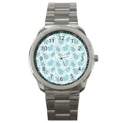 Decorative Floral Paisley Pattern Sport Metal Watch by TastefulDesigns