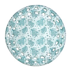 Decorative Floral Paisley Pattern Round Filigree Ornament (two Sides)