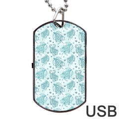Decorative Floral Paisley Pattern Dog Tag Usb Flash (two Sides)