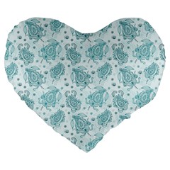 Decorative Floral Paisley Pattern Large 19  Premium Heart Shape Cushions