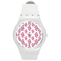 Santa Rita Flowers Pattern Round Plastic Sport Watch (m) by dflcprints