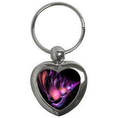Fractal Image Of Pink Balls Whooshing Into The Distance Key Chains (heart)  by Simbadda