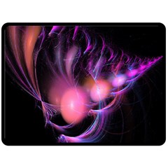 Fractal Image Of Pink Balls Whooshing Into The Distance Double Sided Fleece Blanket (large)  by Simbadda