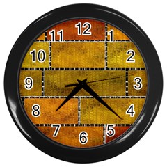 Classic Color Bricks Gradient Wall Wall Clocks (black)