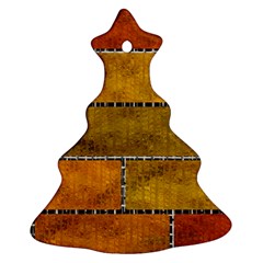 Classic Color Bricks Gradient Wall Christmas Tree Ornament (two Sides) by Simbadda