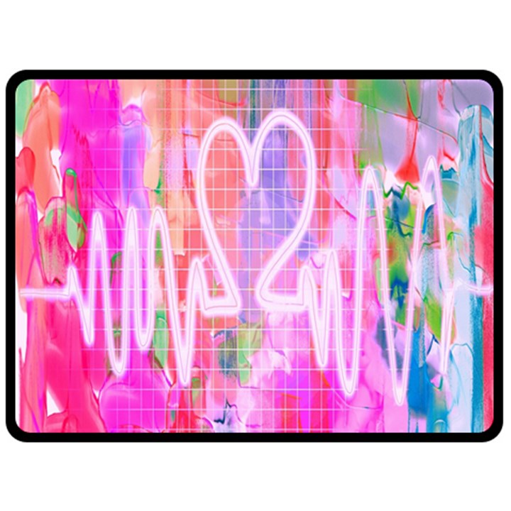 Watercolour Heartbeat Monitor Fleece Blanket (Large) 