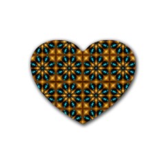 Abstract Daisies Rubber Coaster (heart) 