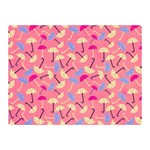 Umbrella Seamless Pattern Pink Double Sided Flano Blanket (Mini)  35 x27  Blanket Front