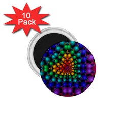 Mirror Fractal Balls On Black Background 1 75  Magnets (10 Pack)  by Simbadda