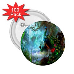 Beautiful Peacock Colorful 2 25  Buttons (100 Pack)  by Simbadda