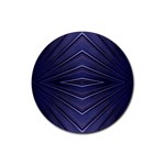 Blue Metal Abstract Alternative Version Rubber Coaster (Round)  Front