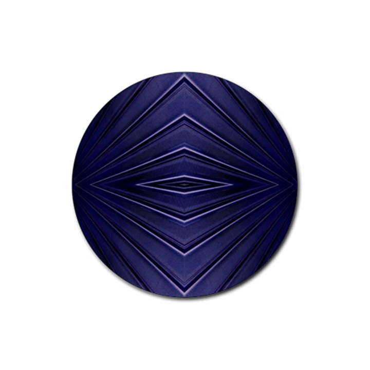 Blue Metal Abstract Alternative Version Rubber Coaster (Round) 