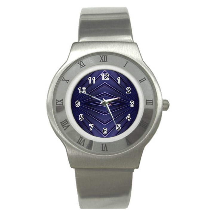 Blue Metal Abstract Alternative Version Stainless Steel Watch