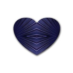 Blue Metal Abstract Alternative Version Rubber Coaster (heart)  by Simbadda