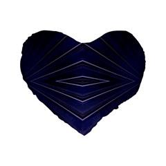 Blue Metal Abstract Alternative Version Standard 16  Premium Flano Heart Shape Cushions by Simbadda