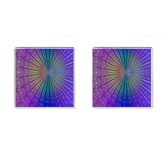 Blue Fractal That Looks Like A Starburst Cufflinks (square) by Simbadda